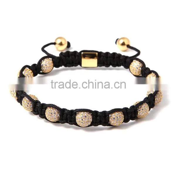 2016 Latest Model Beads Bracelet 8mm Balls Stainless Steel Fashion 18K Gold Plated Diamond Bracelet photo-2