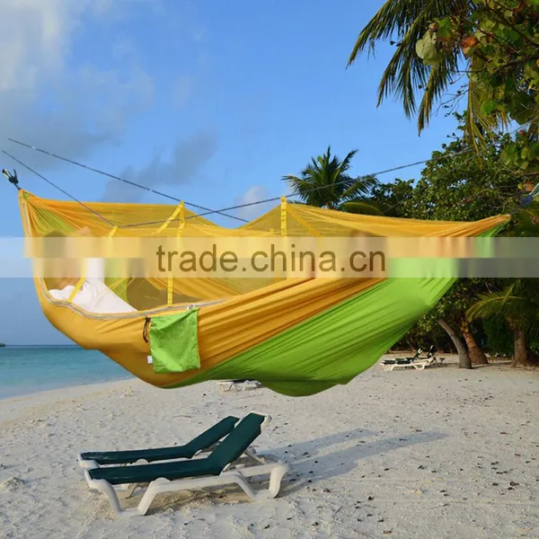 Nylon Fabric Travel Portable Camping Folding Swinging Outdoor Hammocks With Mosquito Netting Quality Choice photo-2