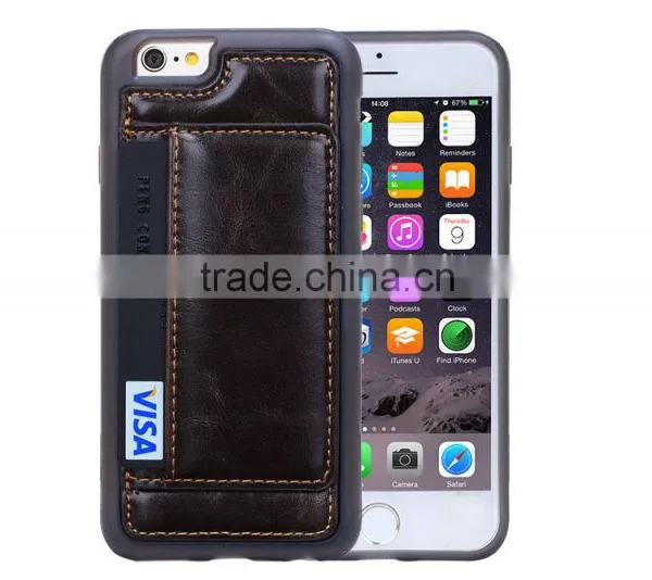 New Design PC TPU PU Moblile Phone Case, Mobile Phone Back Cover, With Card Slot Phone Holder photo-4