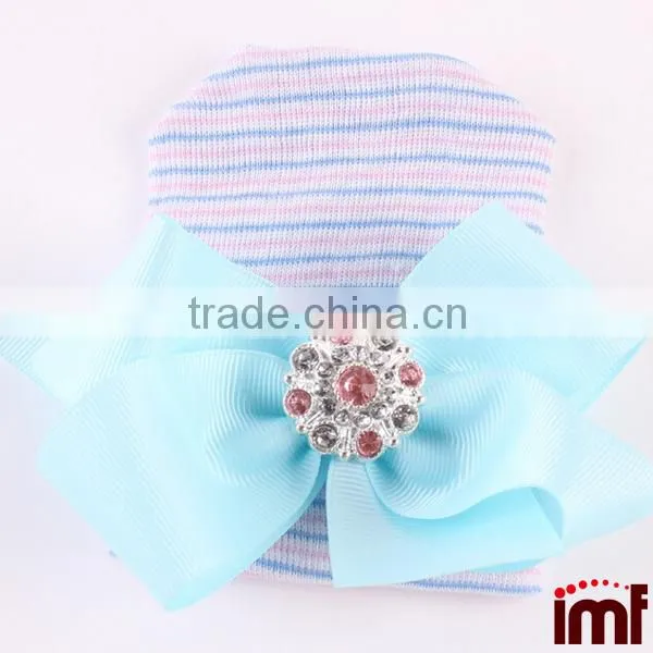 Baby Girl COMING HOME Hat,White Faux Pearl Bow Hospital Hat photo-2