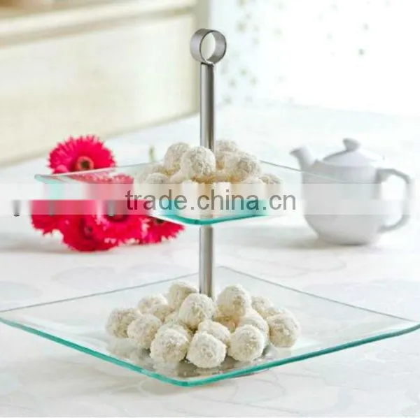 Square Glass Cake Stand