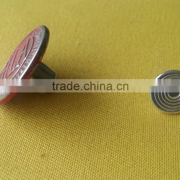 20MM Metal Jeans Tack Button in Silver NF With Red Color Tumbled -- J1545 photo-3