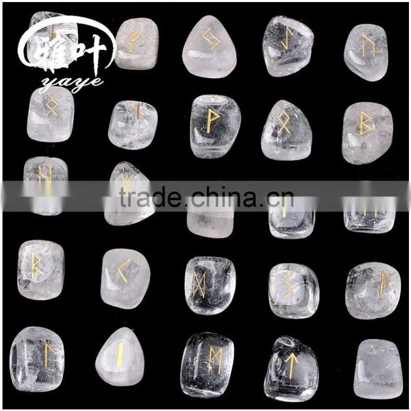 Bulk Natural Highly Pilished Stone Gift Word Engraved Reiki Crystal Tumbled Rune Stones photo-3