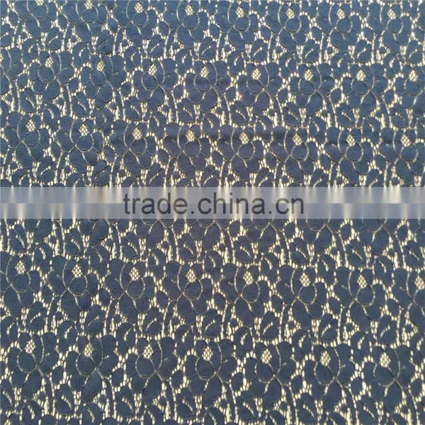 Machine Knitted Designed Durable Ivory Beaded Lace Fabric photo-2