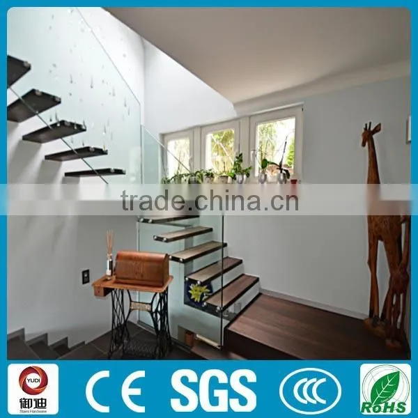 Stainless Steel Floating Wood Tread Stairway Loft Stairway photo-5