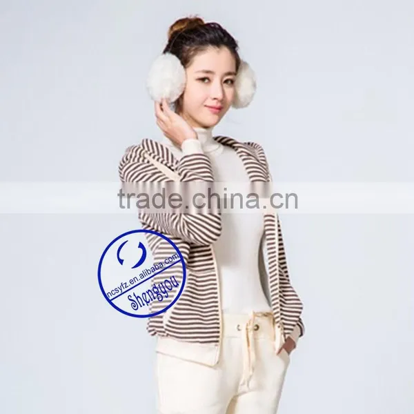 Custom Women's Yarn Dyed Zipper-up Hoodies Sweatshirts Manufactures in China photo-3