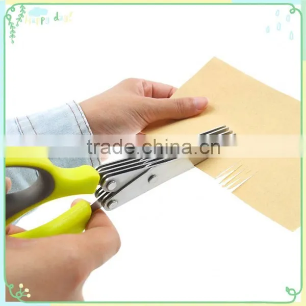 Chop Herbs With Anti-Slip Silicone Coated On The Handle Multi-Layer Herb Scissors photo-5