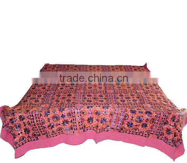 Indian Bedspread Embroidery Bedding Set From India