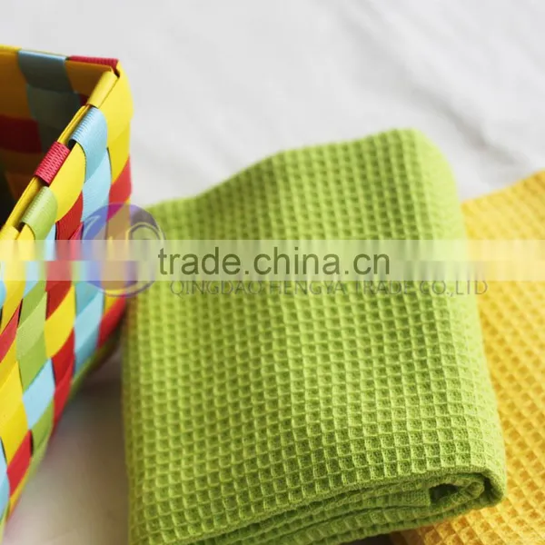 China Cheap Solid Color Yarn Dyed Cotton Waffle Dish Cloth photo-5