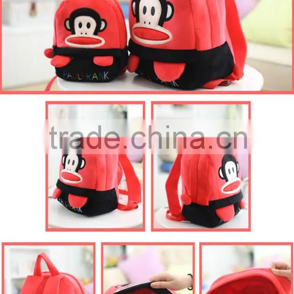 25*19cm(S)/35*28cm(L) Lovely Customzied Yellow Sponge Bob Plush Animal Cartoon Backpack for Children photo-4