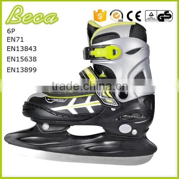 Wholesale Adjustable Boys Green Ice Hockey Skates photo-2