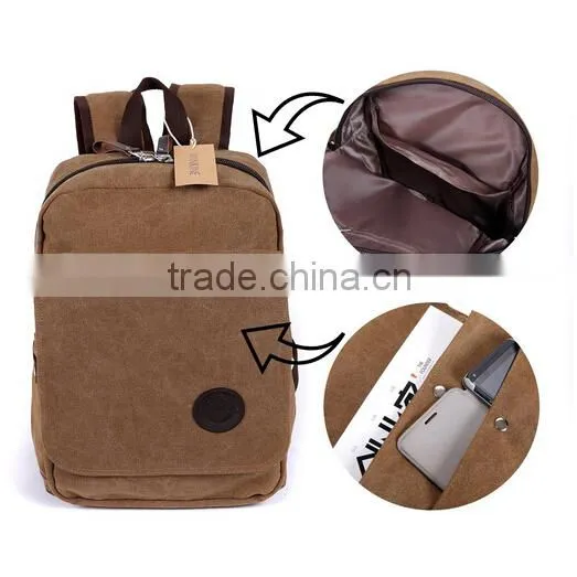Amazon Functional Vintage Canvas Laptop Backpack For Travel photo-6
