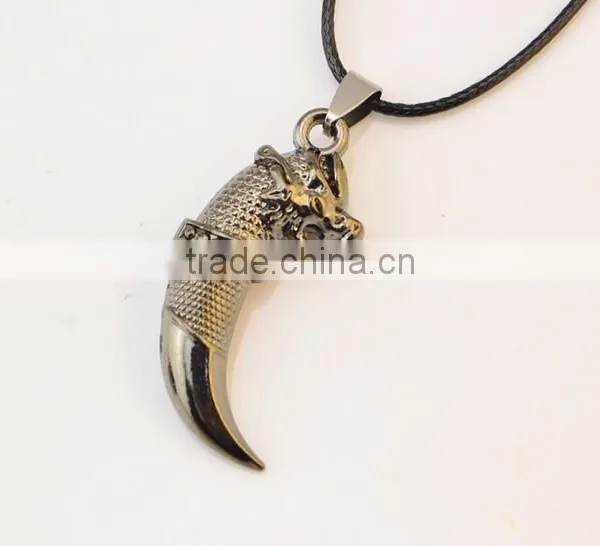 Popular PUNK Charm Wolf Tooth Pendants Necklace Gift photo-5