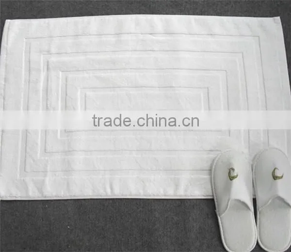 Custom Embroidery Logo White Floor Towel Cotton Wholesale Hotel Bath Mat photo-3