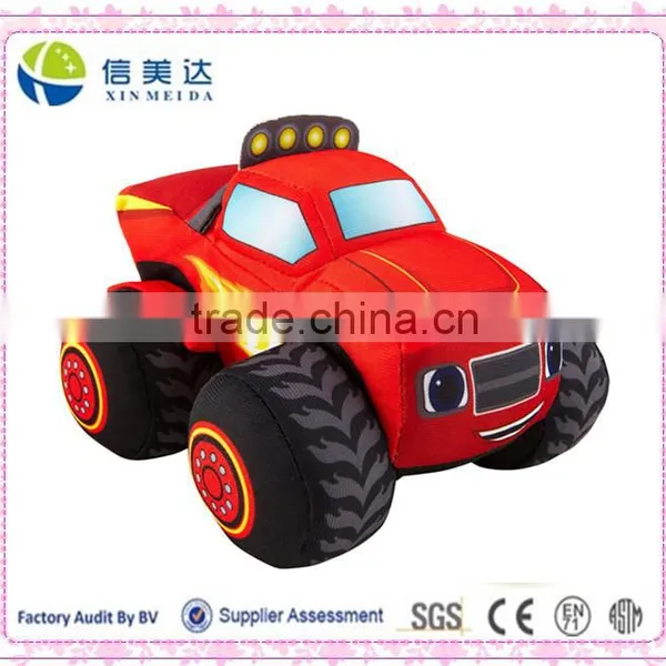 Red Plush Cool Blaze Stuffed Car for Children Games photo-2