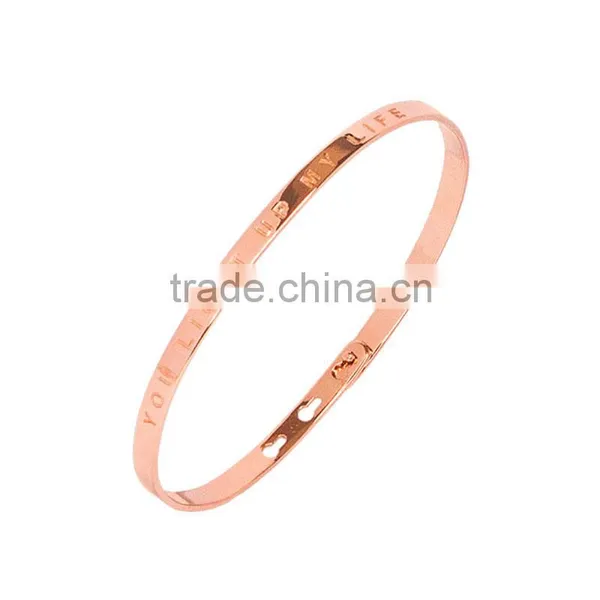 Memories Bangles With Customize Design Word 'YOU LIGHT UP MY LIFE' With 4mm/7mm Width photo-2