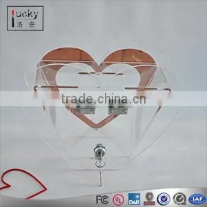 Unique Design Acrylic Donation Box With Lock Custom Smart Money Storage Box photo-2