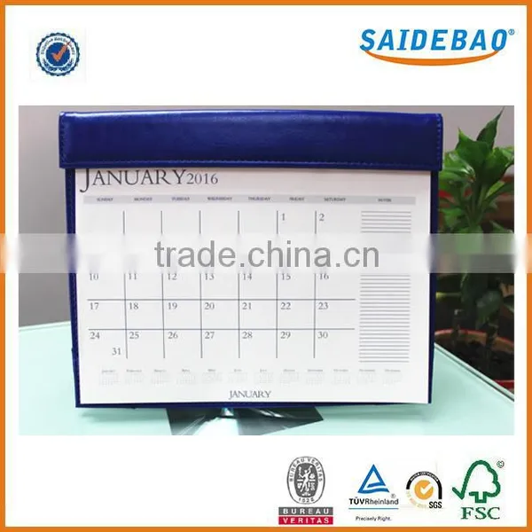 2016 Leather Table Calendar /wall Calendar, Custom Dairy for Gift