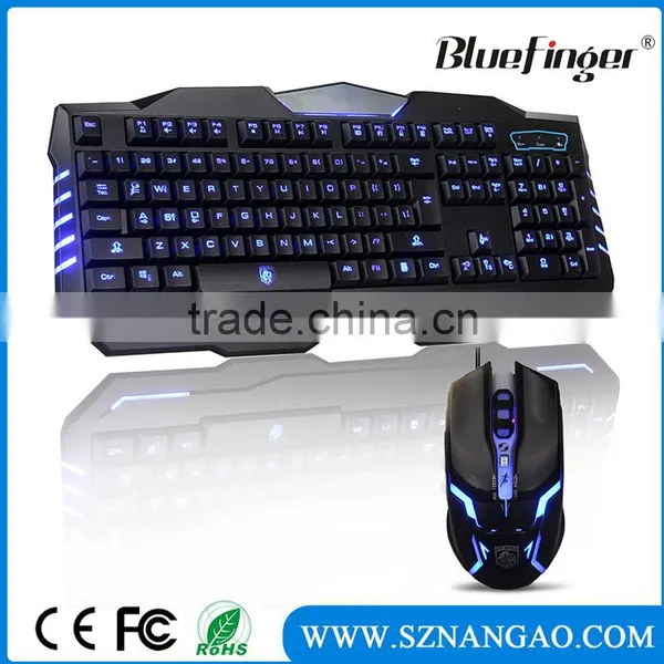 Custom OEM blue backlit computer keyboard and mouse combo