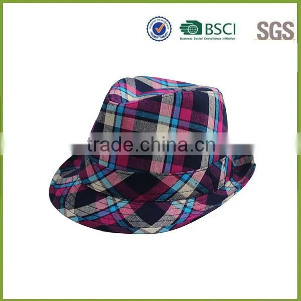 Colorful Latticed Snapback Men's Fedora Hats Price photo-2