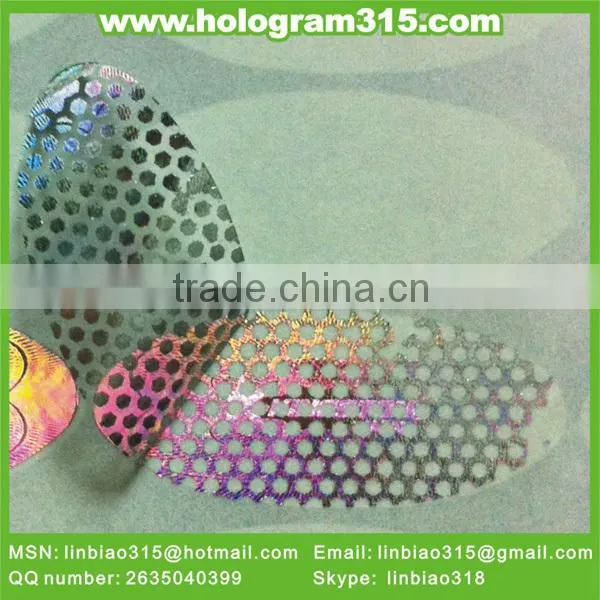 Round Bright Silver Sequentially Numbered Tamper Evident Hologram