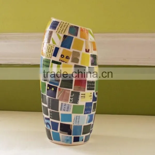 New Style Stone Mosaic Glass Vase photo-2