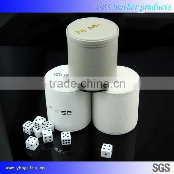 PU/PVC Leather Dice Cup Sieve Cup With Custom Logo photo-2