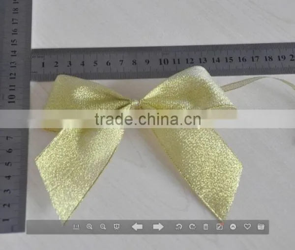 Gold Metallic Ribbon Packaging Bows photo-2