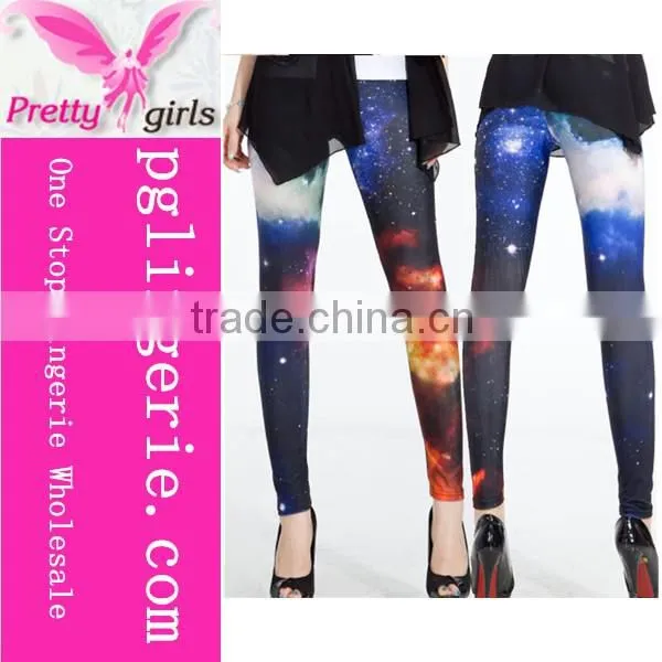 Sexy Spandex Galaxy Leggings,Yoga Gym Pop Pants,Galaxy Print Stretch Pants photo-4
