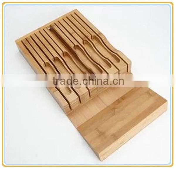 7 Slots Practicality Bamboo Kitchen Knife Holder Set photo-2