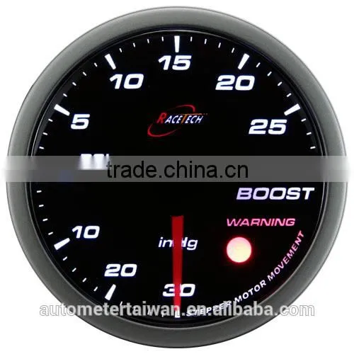 60mm Smoke Lens/Super White LED Boost Gauge With Warning/60 mm Electrical Turbo Gauge