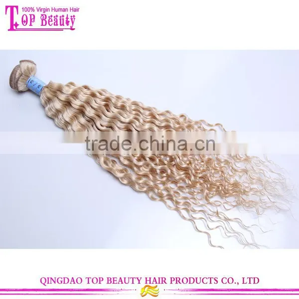 Wholesale Cheap High Quality Long Curly Hair Weave 100% Virgin Indian Human Hair 613 Blonde Hair Weave photo-5
