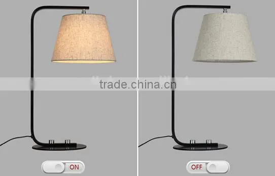 Simple Desk Lamp Metal Body In Black and White Finished With Fabric Lampshade Modern Table Lamp photo-2