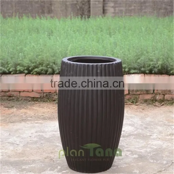 Shiny Tapered Garden Use Poly Fiber Flower Pot
