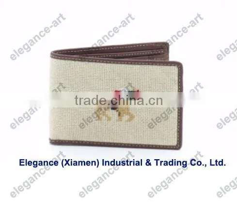 Racing Horse Needlepoint Wallet for Men