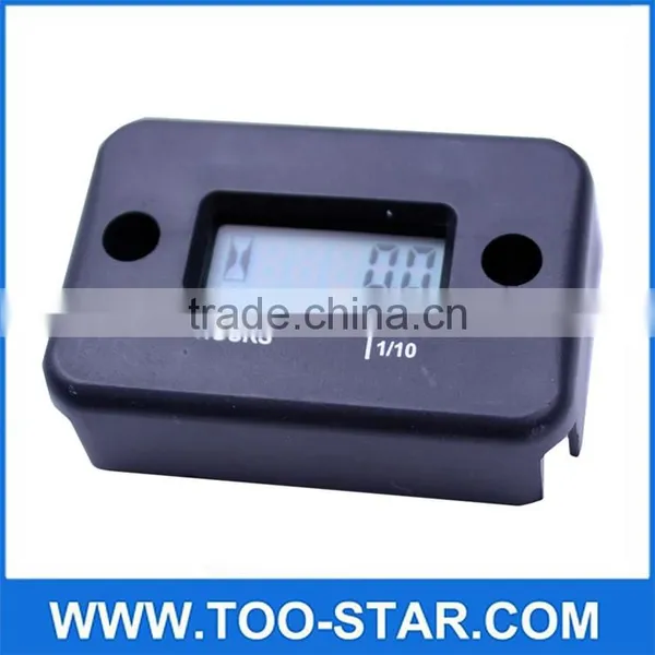 Black Digital LCD Engine Hour Meter Tachometer for Motorcycle ATVs photo-2