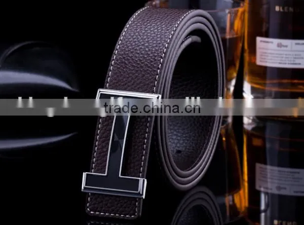 High Quality Leather Belt Genuine Smooth Buckle Leather Belt photo-4