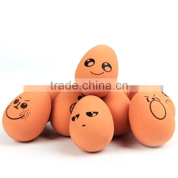 Spot Wholesale Pet Egg Shaped Elastic Rubber Ball Funny Expression Chew Toy Ball 4*5.6cm photo-2