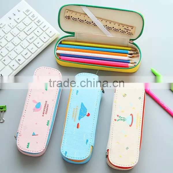 Low Price Full Color PU Small Leaves Pencil Case Pencil Pouch Pencil Bag photo-2