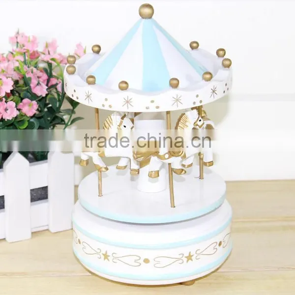 New Wooden Merry-Go-Round Carousel Music Box For Christmas Gift Kids Wedding Gift Toy