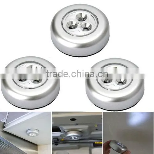3 LED Classy Wall Light Kitchen Cabinet Closet Car Cordless Push Touch Lamp photo-2