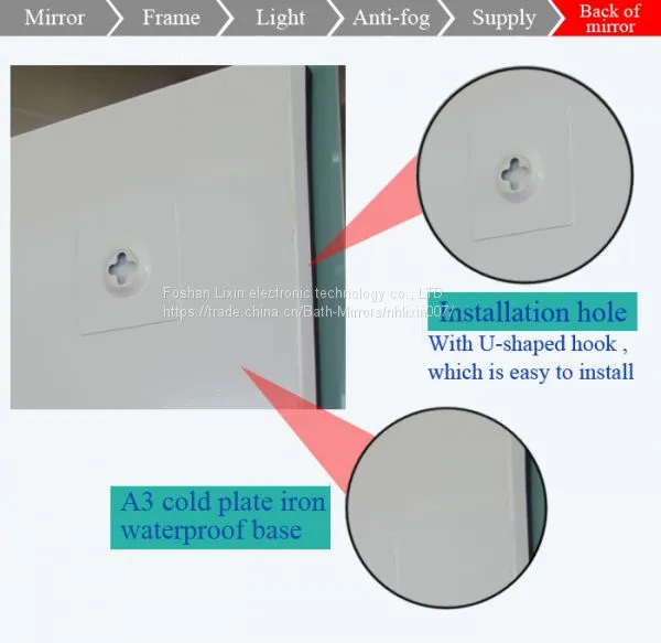 Hotel Bathroom Waterproof Energy-saving LED Fogless Backlit Mirror With Mirror Defogger photo-5