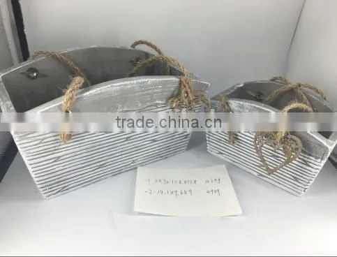 Cement Flower Pot With Rope Handle for Garden Deco photo-5