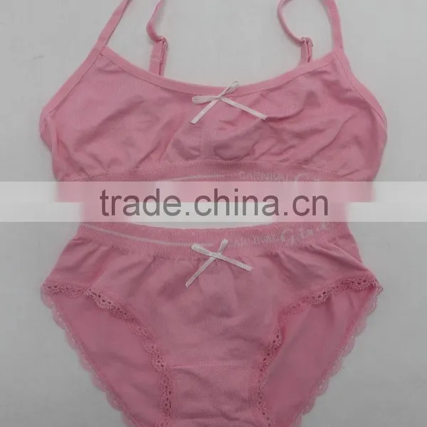 High Quality Children Bra Set Seamless Kids Fashion Bra and Panty Set photo-2