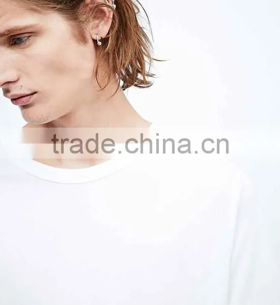 2015 OEM Factory Hot Selling 100% Cotton Men's Extended T Shirt photo-5