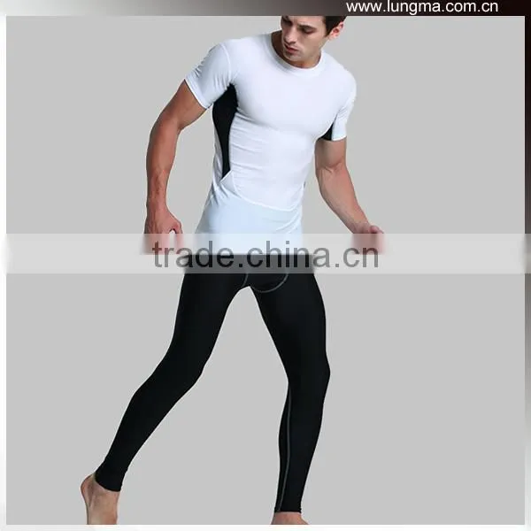Men's Fitness Custom Rash Guard Short Sleeve Long Tight Pants Compression Activewear photo-3