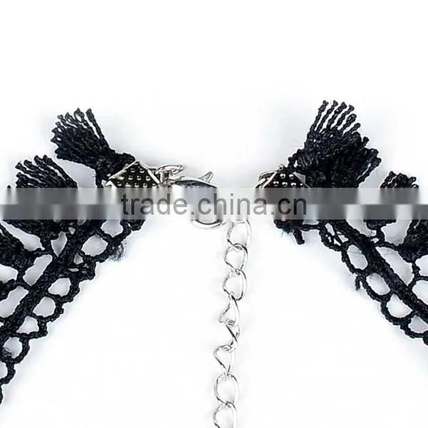 Embroidery Fabric Choker Necklace Embroidery Choker Necklace Elegant Woman Necklace Jewelry photo-5