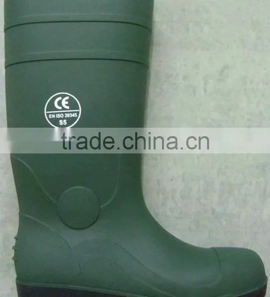 Custom PVC Break Resistance Steel Toe Boots For Chemical Industry photo-2