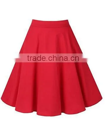 2017 Girls Long Dresses Women's Pleated Vintage Skirts Floral Print Casual Midi Skirt photo-2
