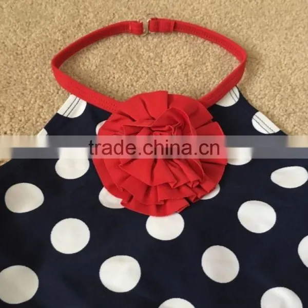 Blue and White Stripes One Piece Suit Baby Swimwear With a Bowknot photo-4